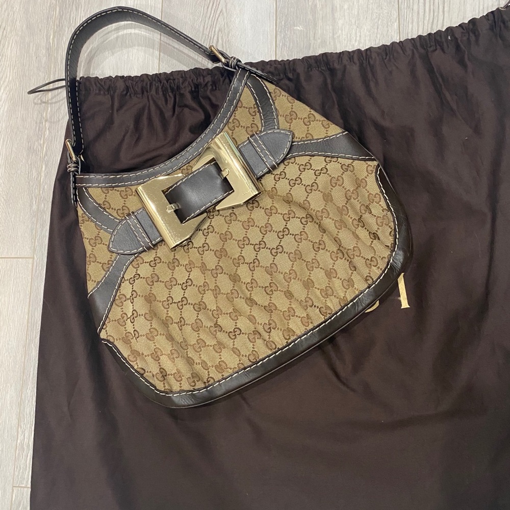 Gucci Hobo Queen Bow Guccisimma Brown Shoulder Bag